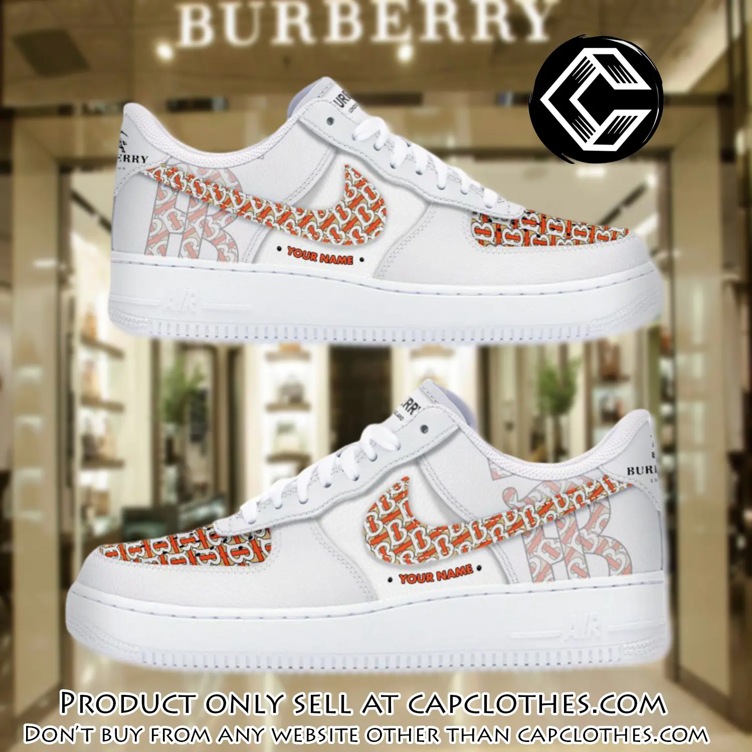 Personalized burberry luxury air force 1 sneakers limited af1 shoes oaf1003 cc3946815